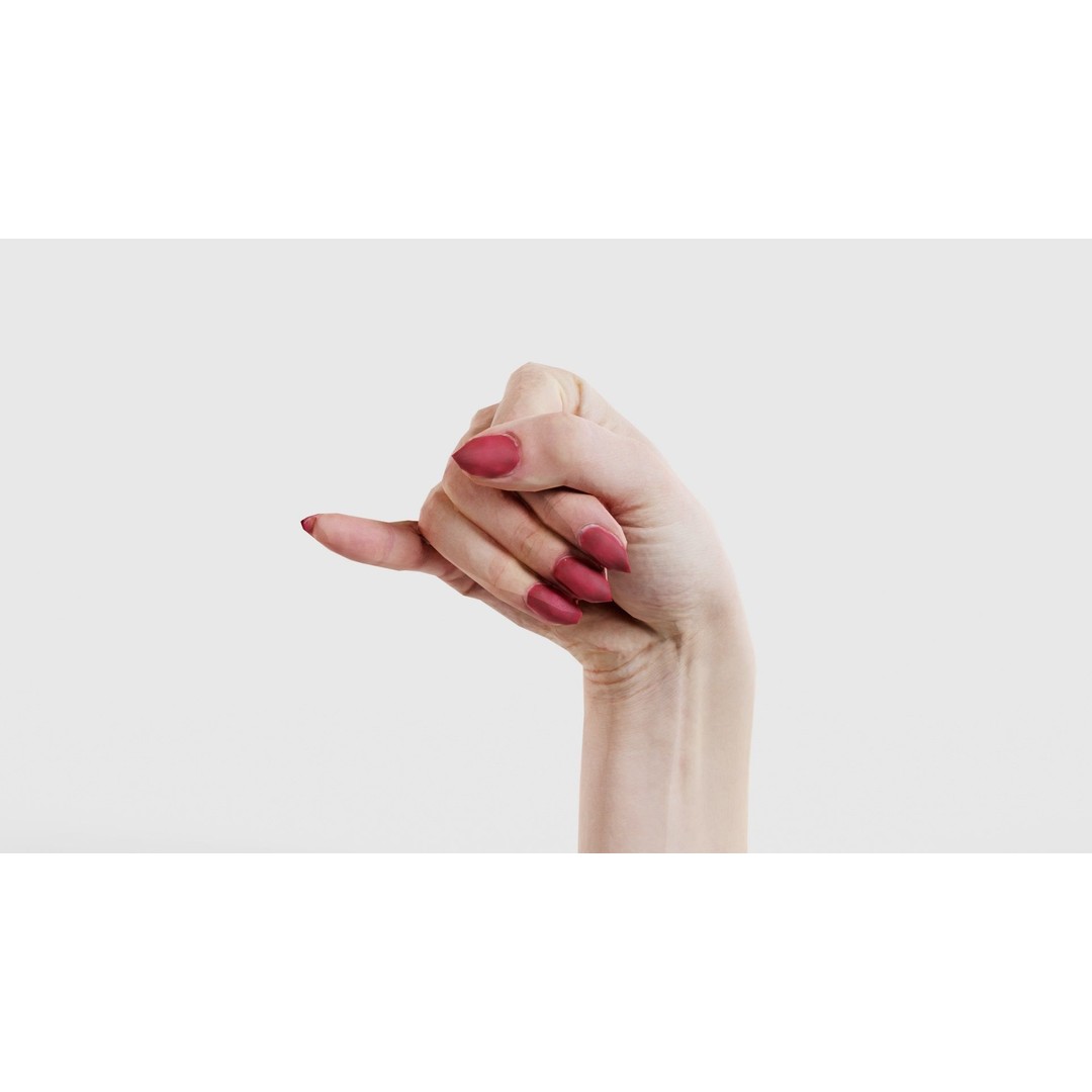 Woman Hand Sign Alphabet J 3D Model – Low Poly Game Asset, FBX - View 18