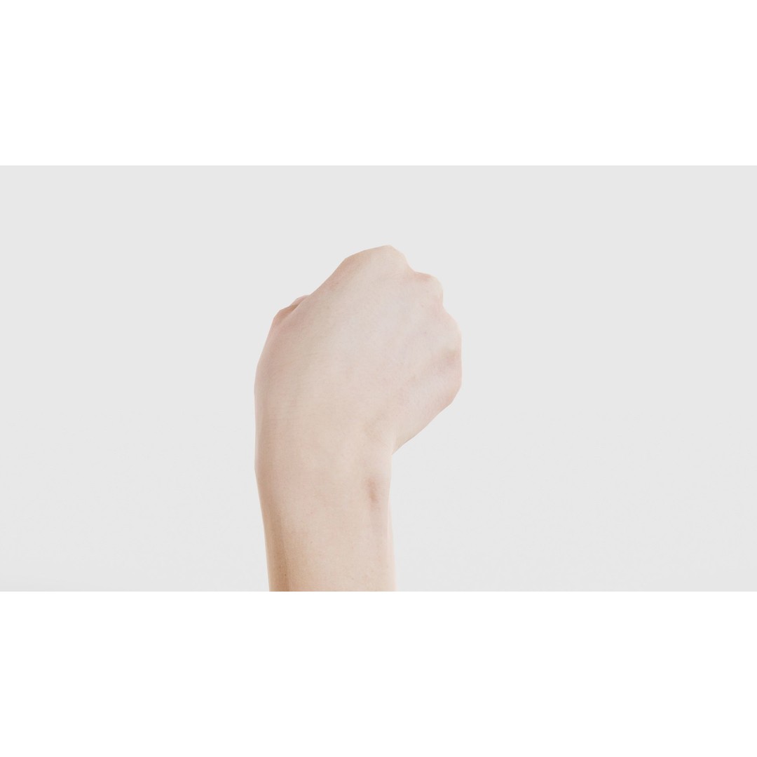 Woman Hand Sign Alphabet J 3D Model – Low Poly Game Asset, FBX - View 25