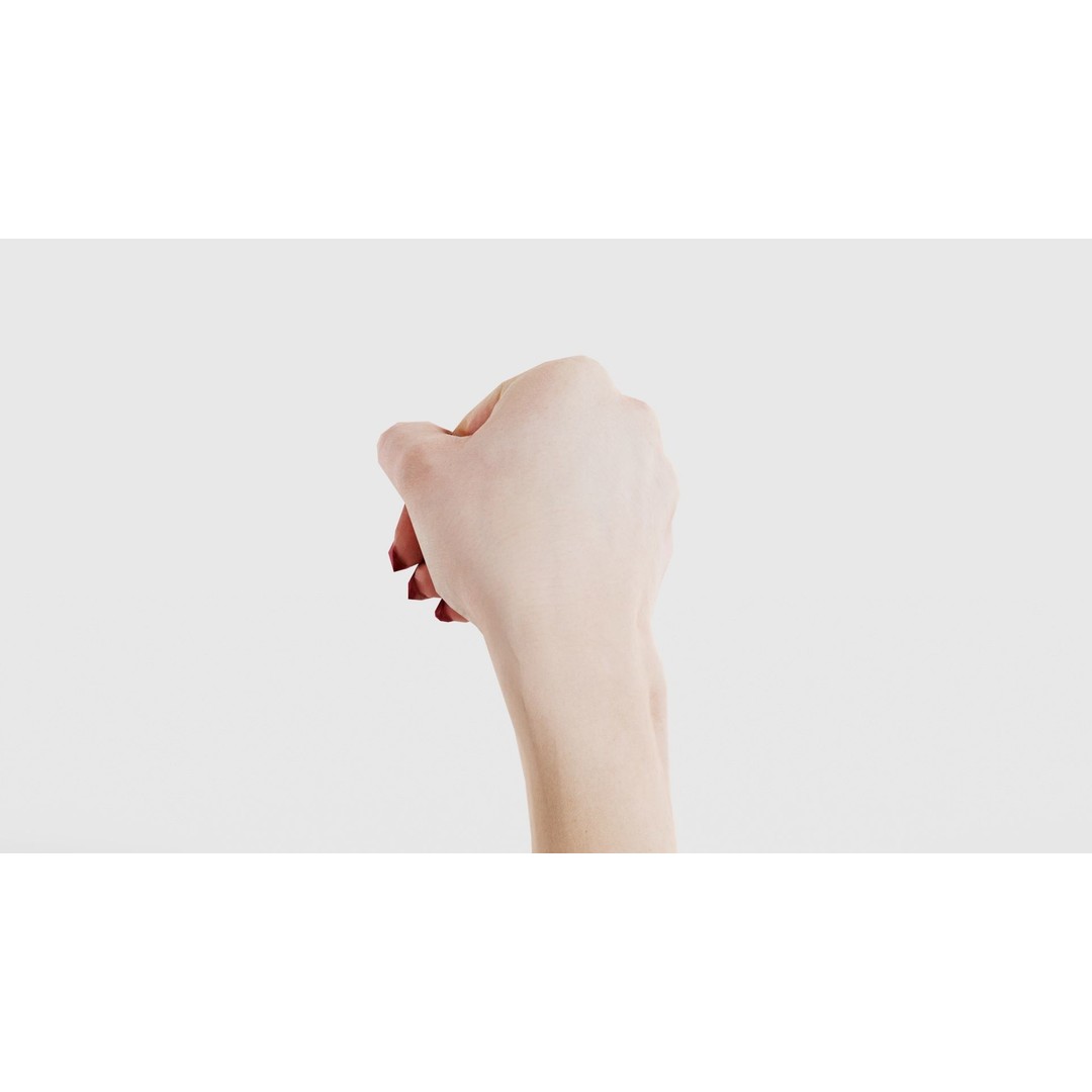Woman Hand Sign Alphabet J 3D Model – Low Poly Game Asset, FBX - View 26