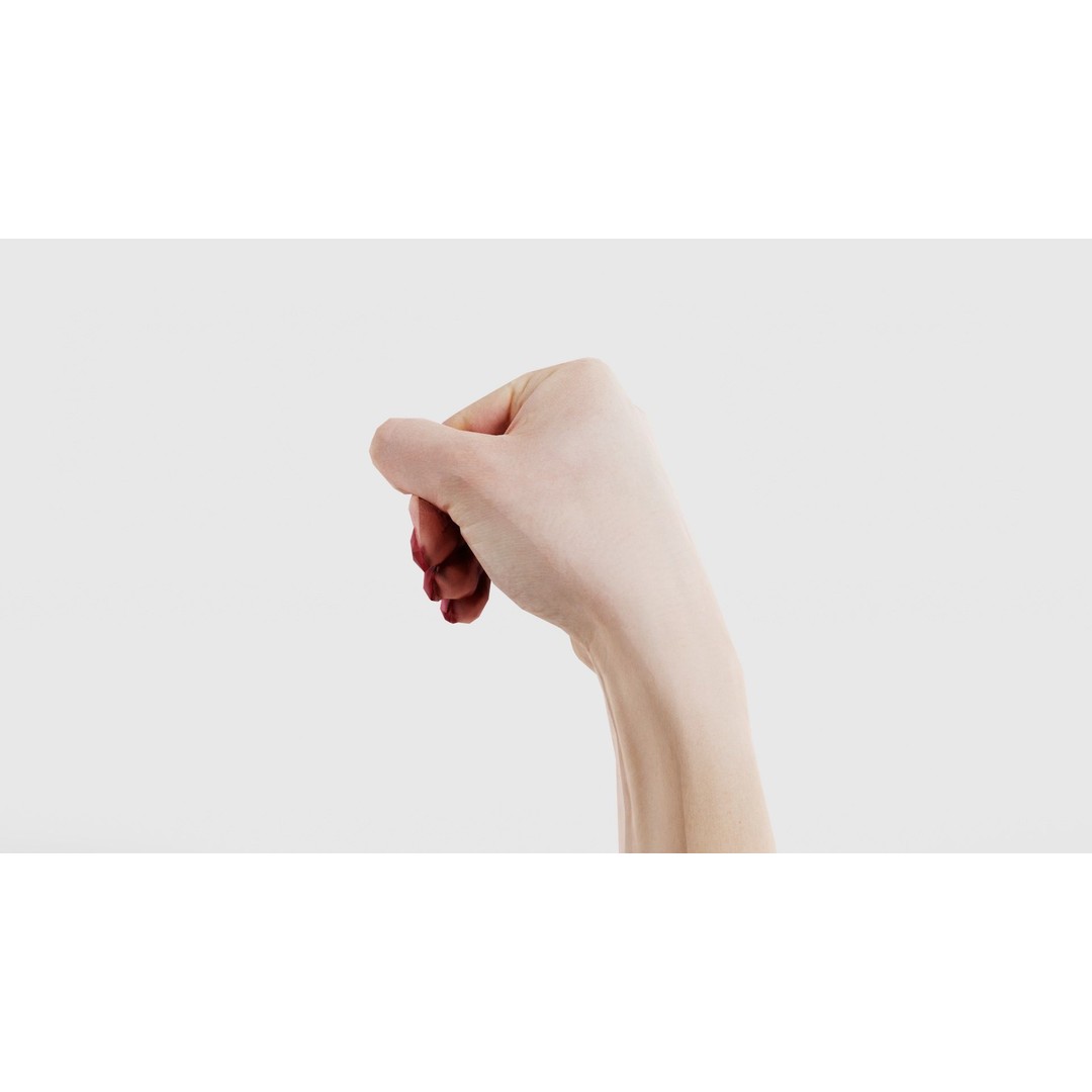 Woman Hand Sign Alphabet J 3D Model – Low Poly Game Asset, FBX - View 27
