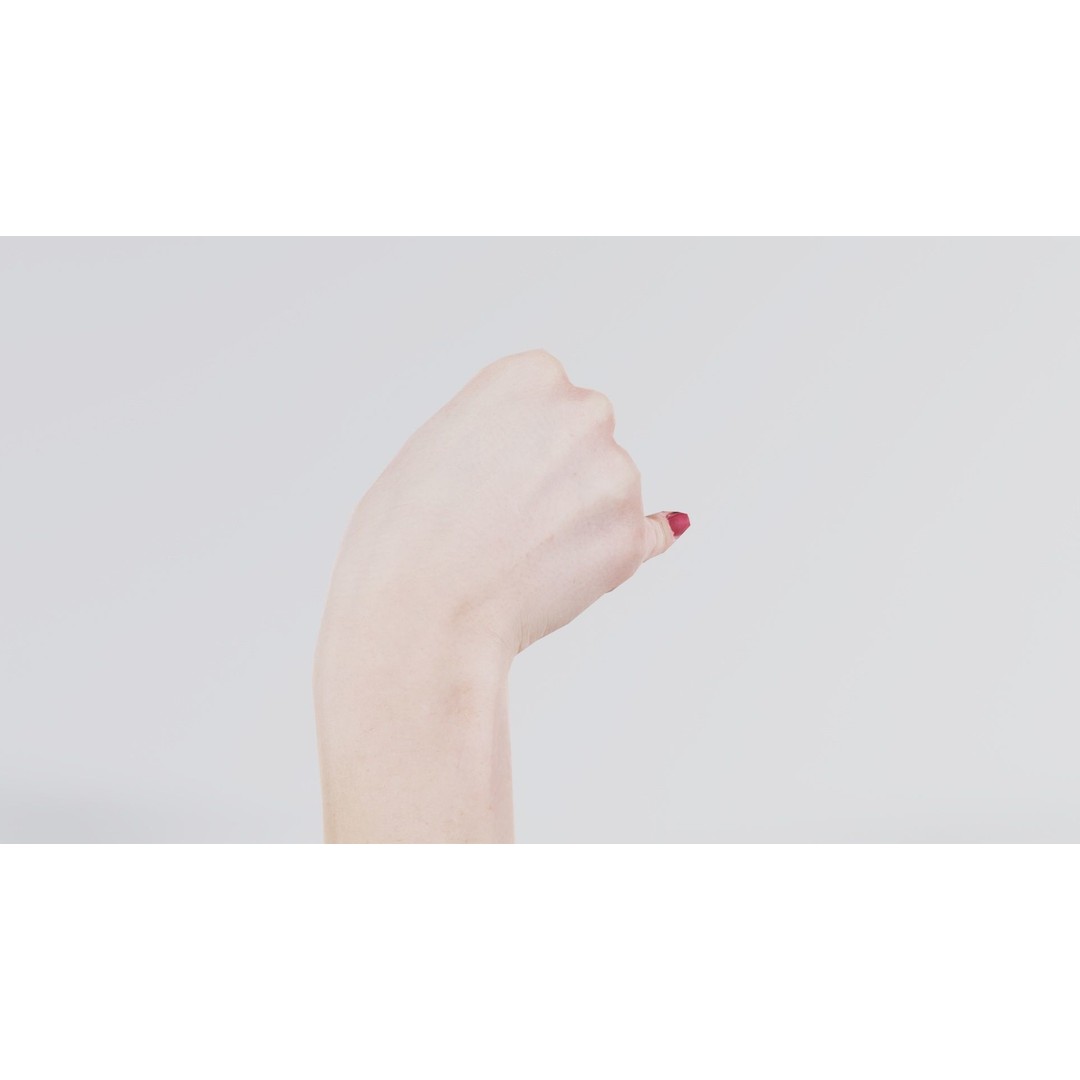 Woman Hand Sign Alphabet J 3D Model – Low Poly Game Asset, FBX - View 4