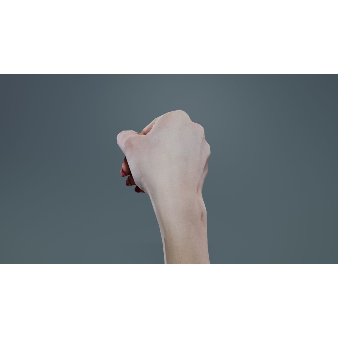 Woman Hand Sign Alphabet J 3D Model – Low Poly Game Asset, FBX - View 8