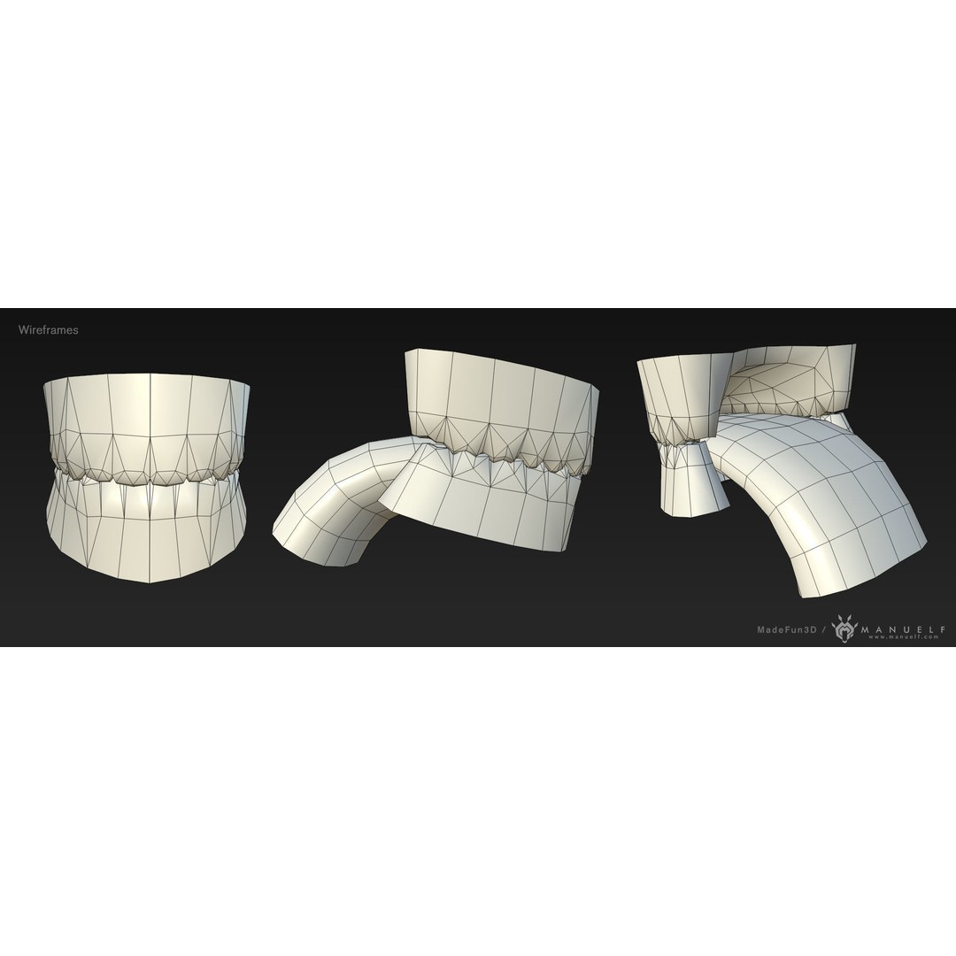 Low Poly Teeth Set 3D Model – Game Ready PBR Textured Asset - View 7