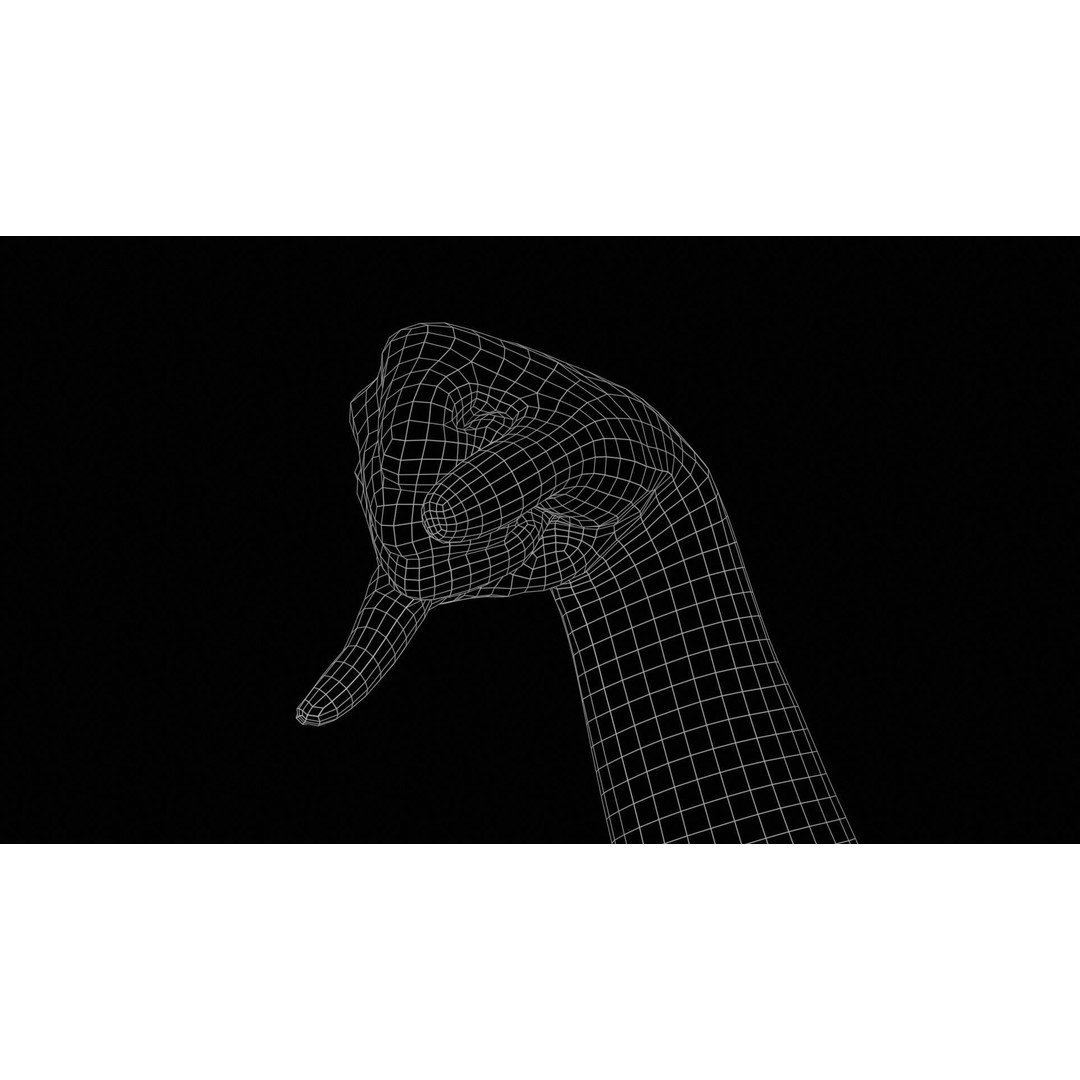 Finger Alphabet J 3D Model – Low Poly Hand Character, FBX, PBR - View 13