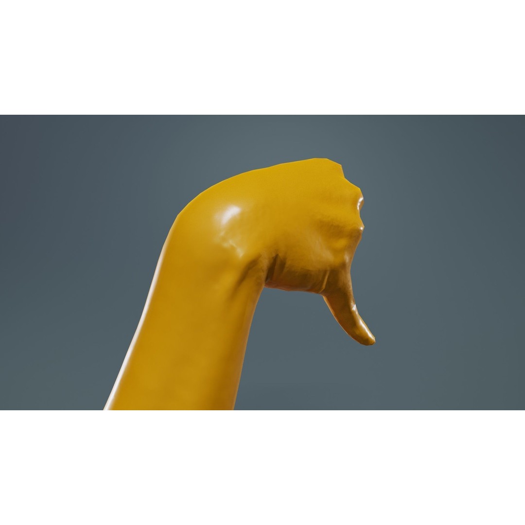 Finger Alphabet J 3D Model – Low Poly Hand Character, FBX, PBR - View 15