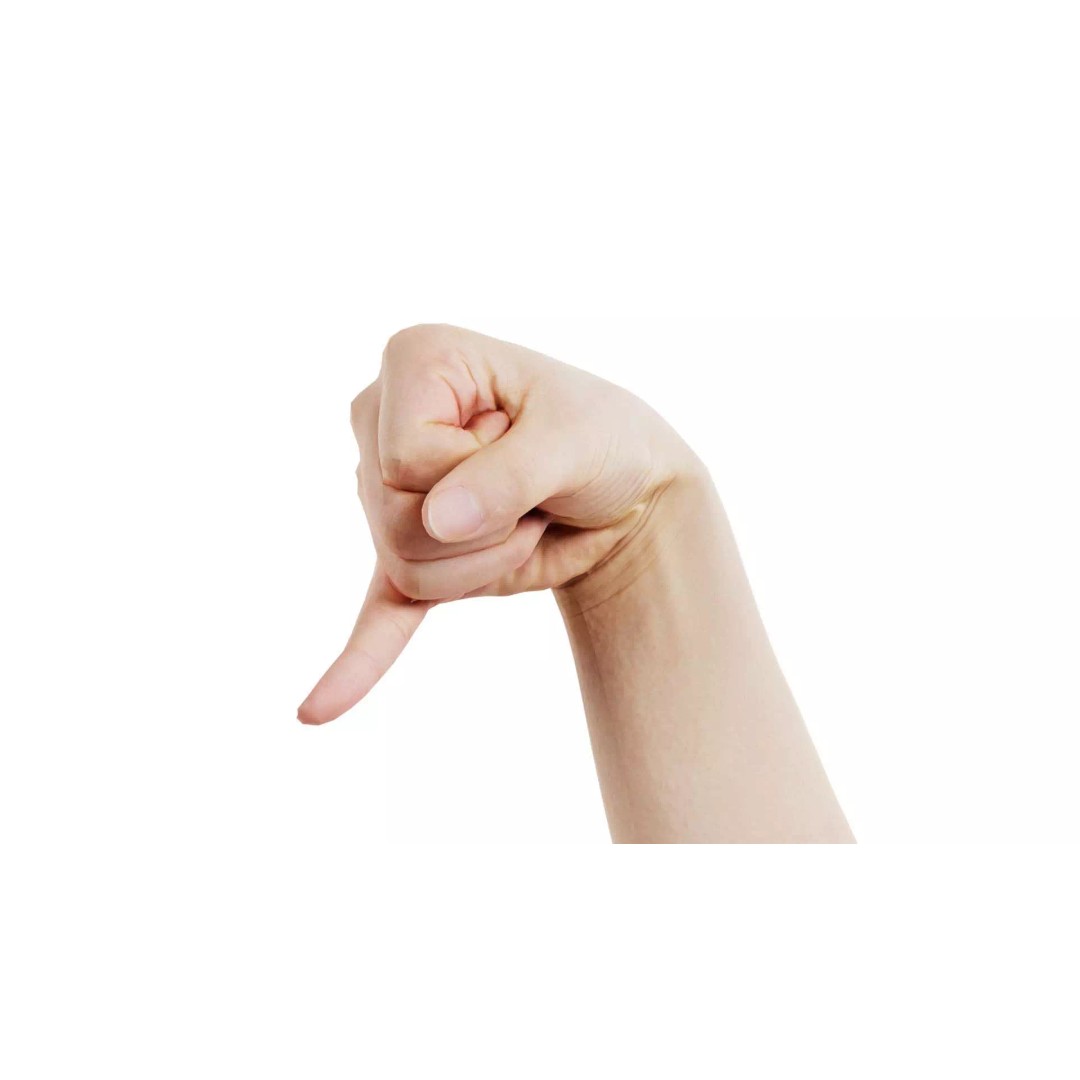 Finger Alphabet J 3D Model – Low Poly Hand Character, FBX, PBR - View 2