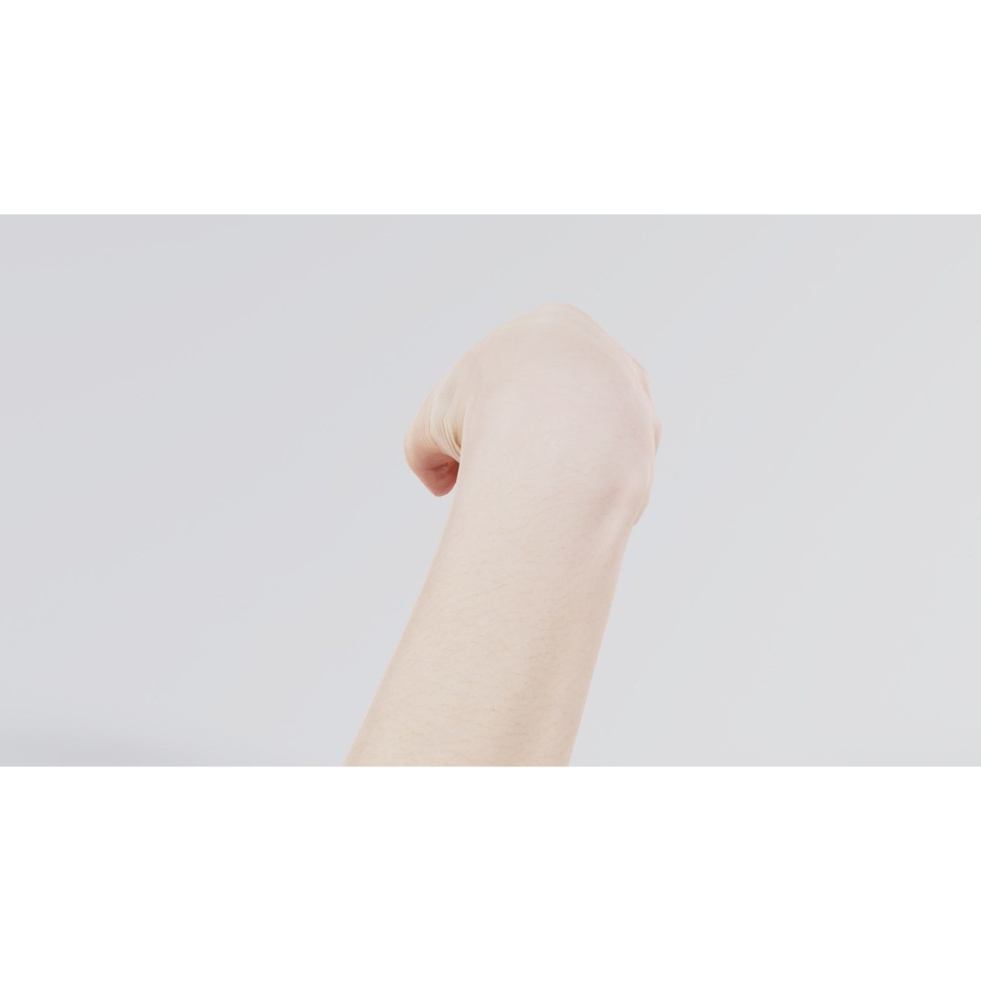 Finger Alphabet J 3D Model – Low Poly Hand Character, FBX, PBR - View 7