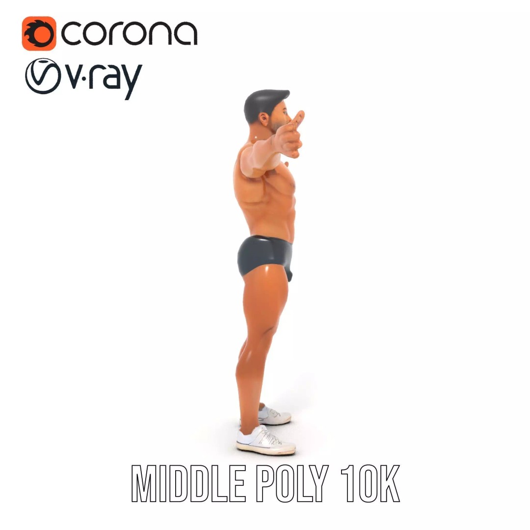 Muscular Human Anatomy 3D Model – Low Poly Educational Asset, FBX - View 22