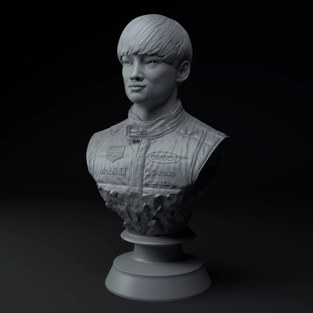 Yuki Tsunoda 3D Model – Premium Bust for 3D Printing, STL - View 2