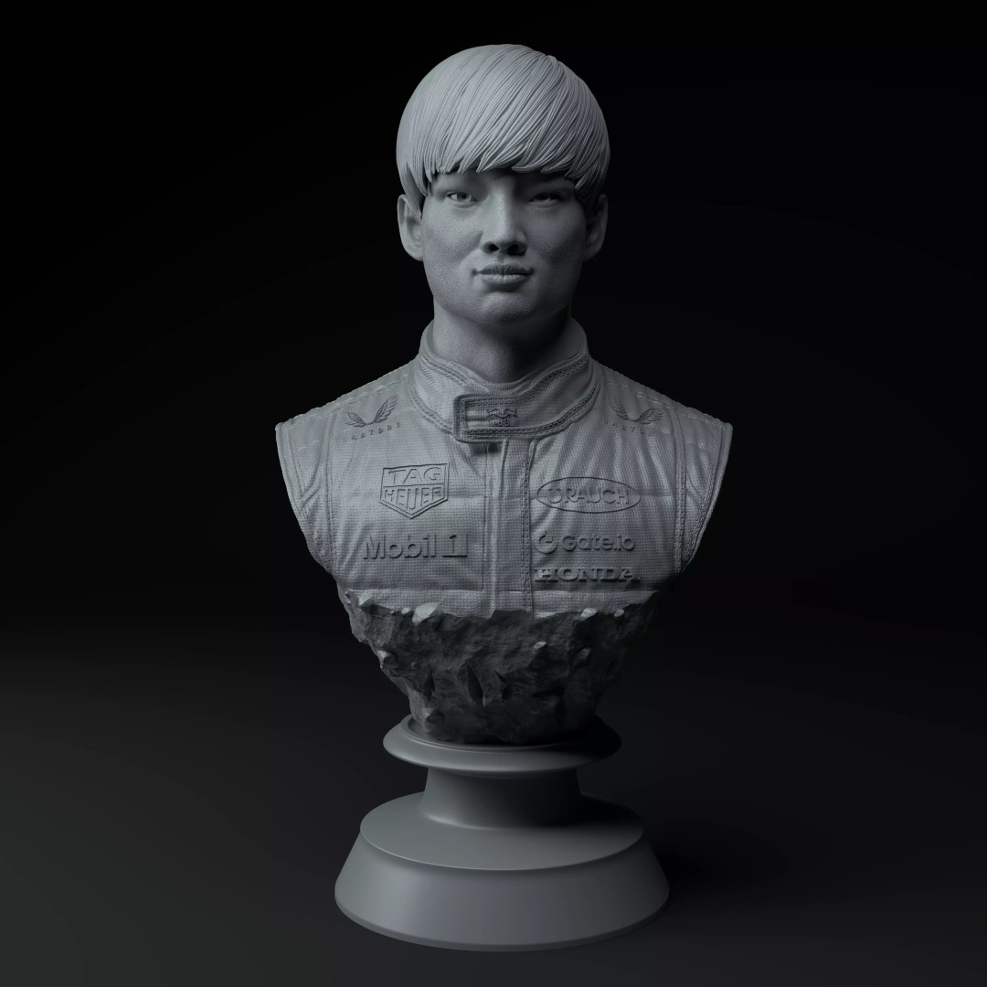 Yuki Tsunoda 3D Model – Premium Bust for 3D Printing, STL - View 3