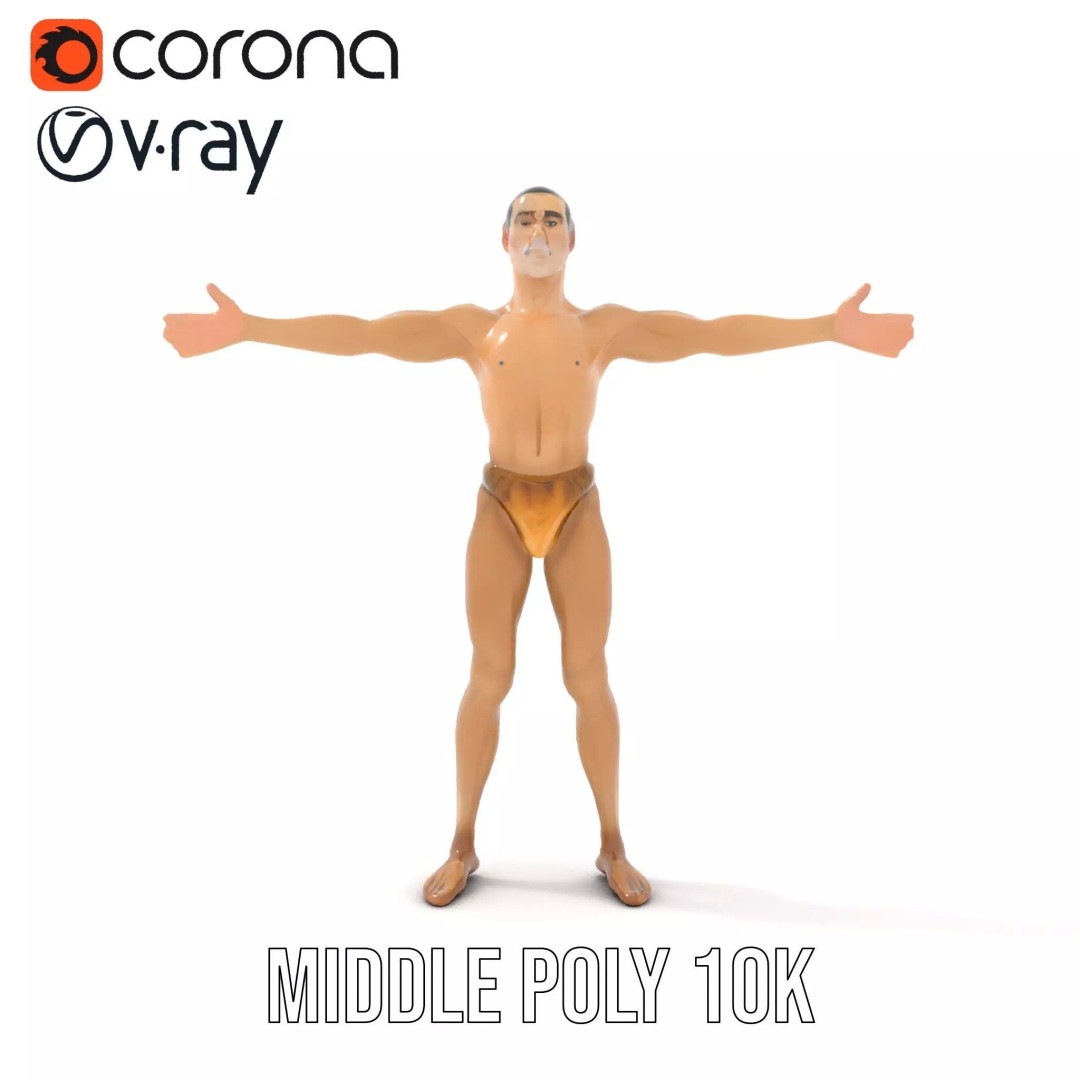 Realistic Male Anatomy 3D Model – Low Poly & Game Ready for Education - View 6