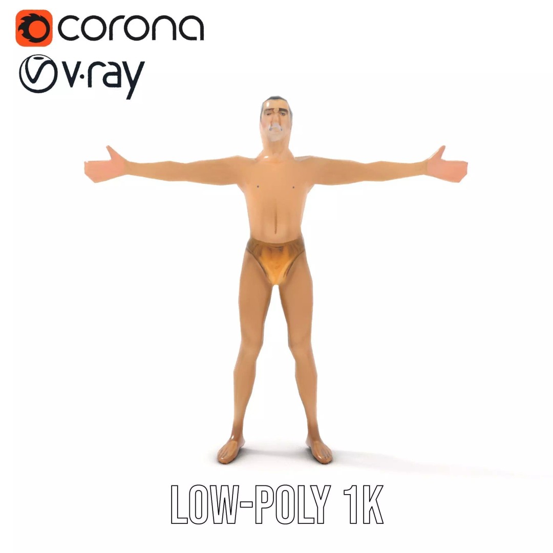 Realistic Male Anatomy 3D Model – Low Poly & Game Ready for Education - View 9