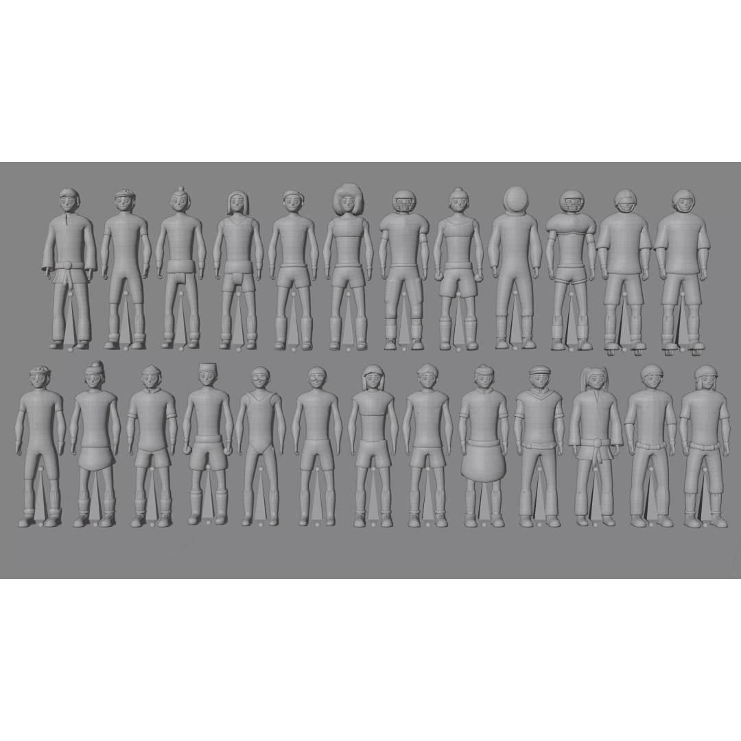 Casual Character Pack 3D Model – Low Poly Rigged NPCs, FBX