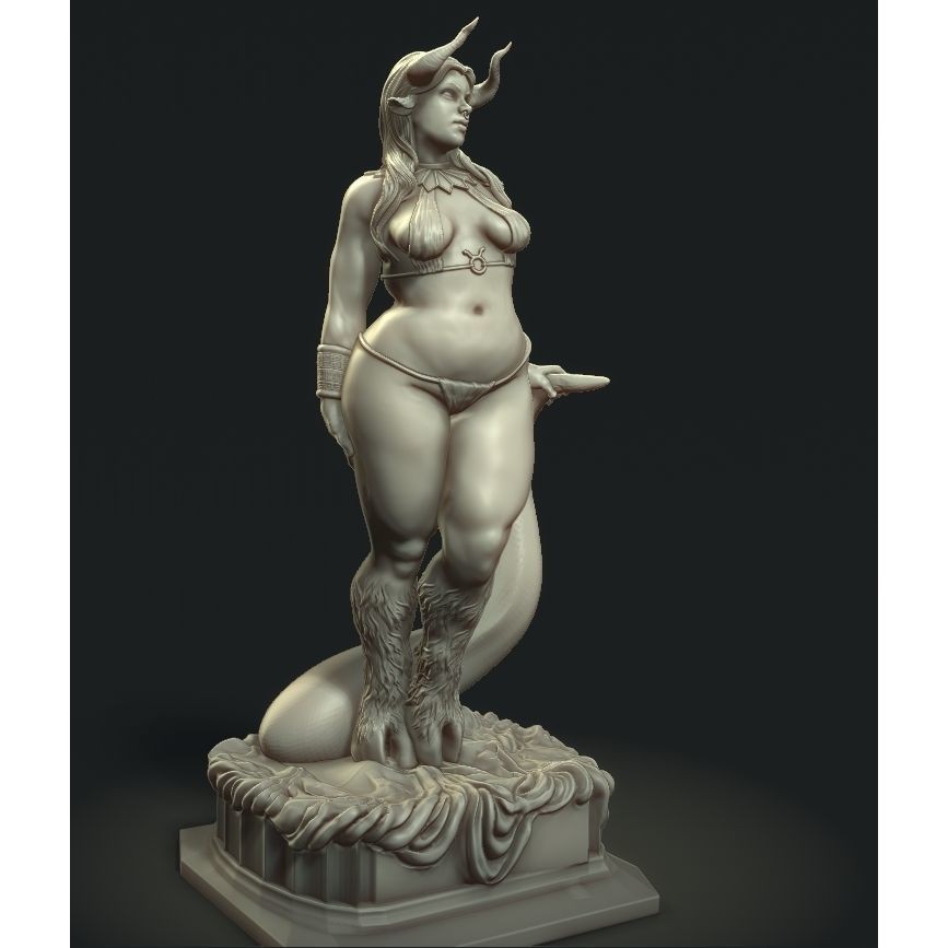 Taurus Goddess 3D Model – Curvilinear Character Art, Game Ready