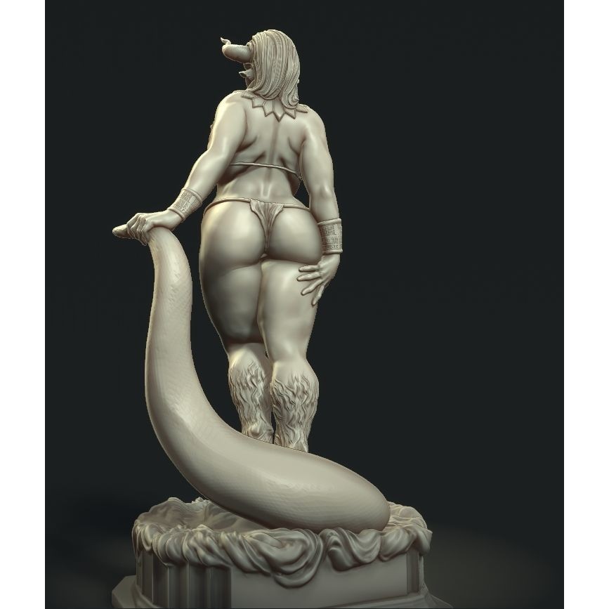 Taurus Goddess 3D Model – Curvilinear Character Art, Game Ready - View 5