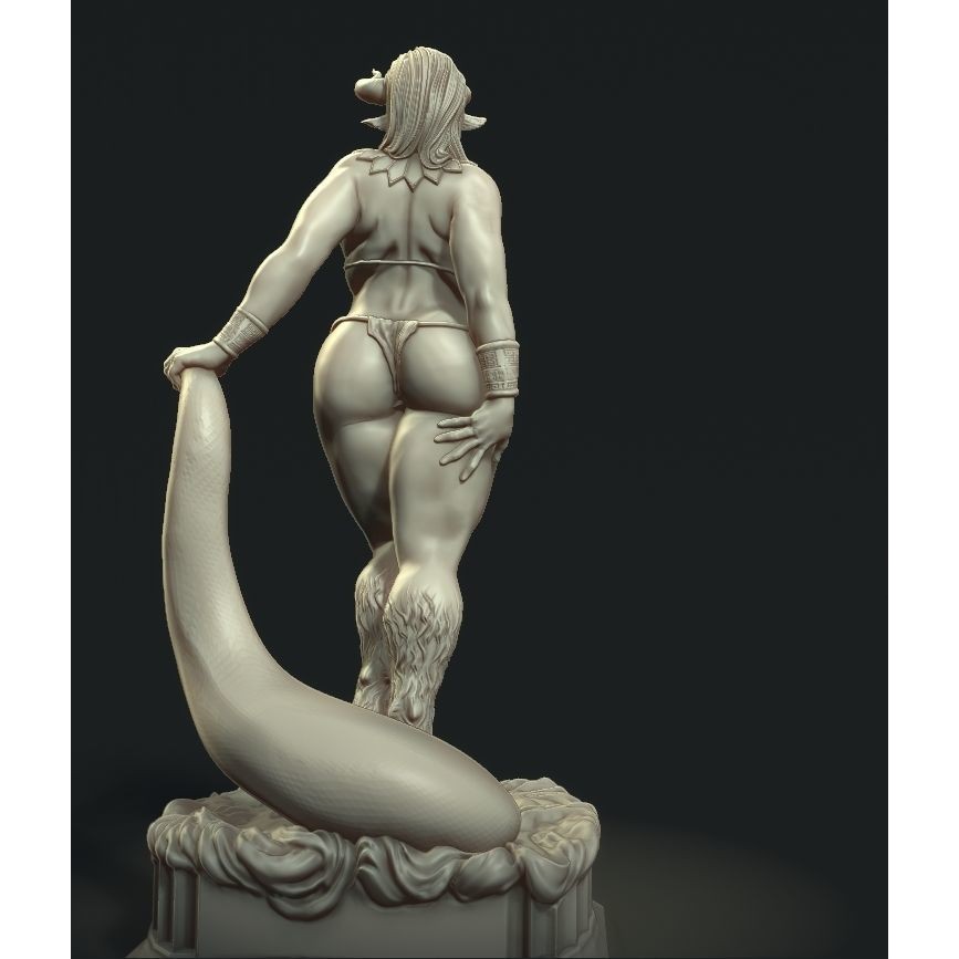 Taurus Goddess 3D Model – Curvilinear Character Art, Game Ready - View 6