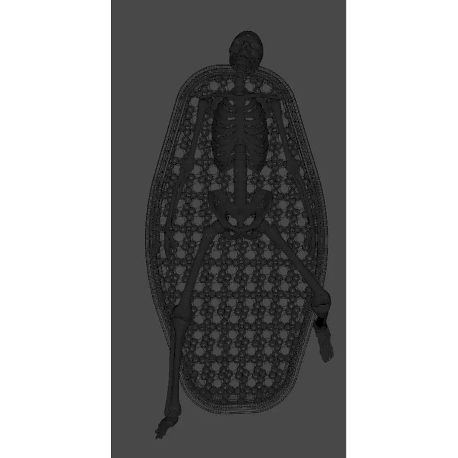 Skeleton Coffin 3D Model – Unique Character Design with Diamonds
