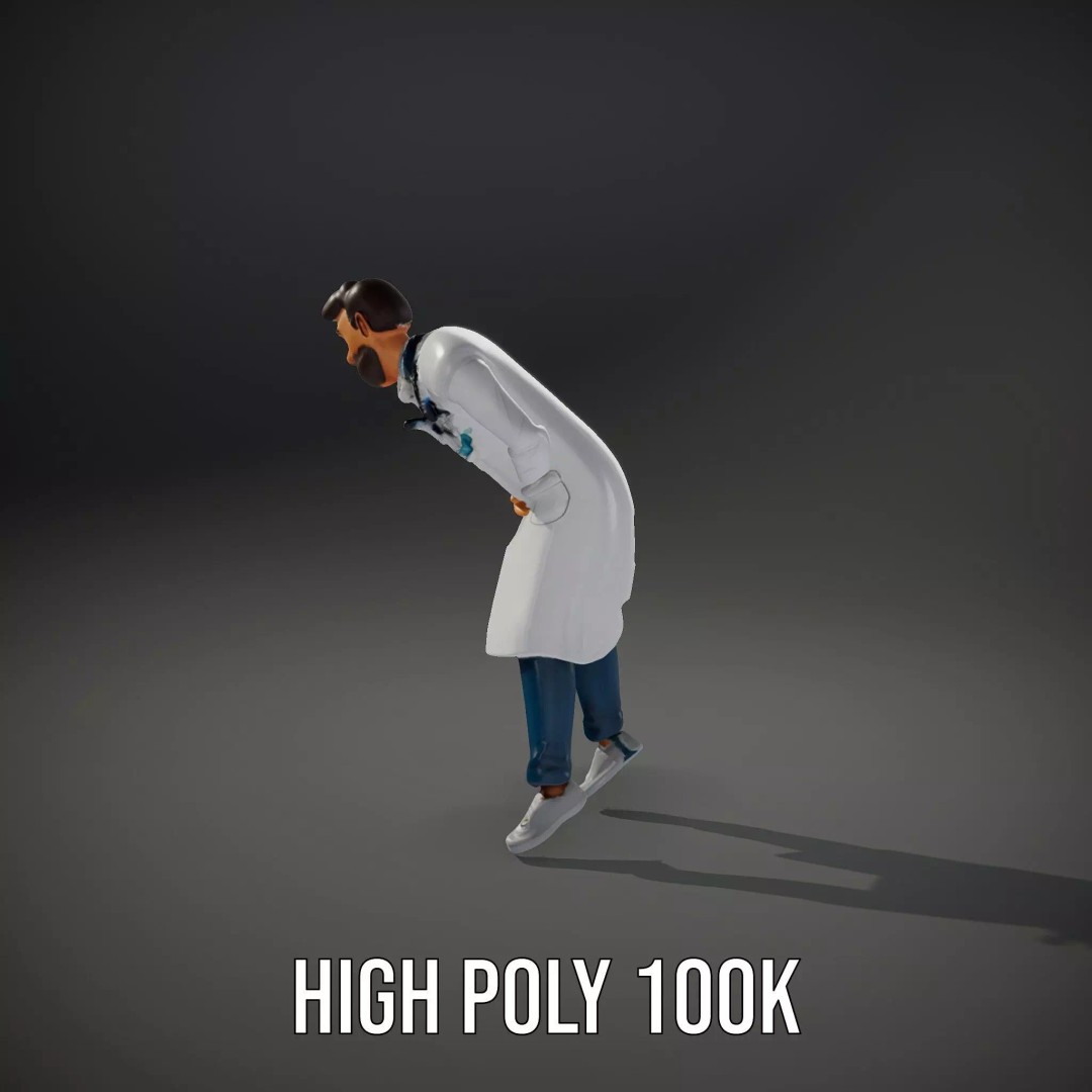 Doctor Character 3D Model – Professional Low-Poly Asset for Animation - View 18