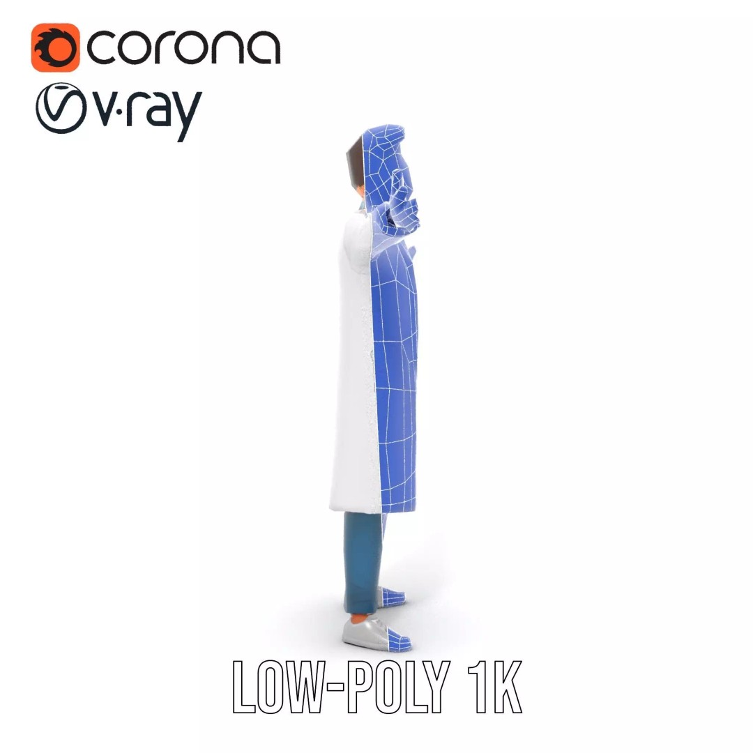 Doctor Character 3D Model – Professional Low-Poly Asset for Animation - View 23