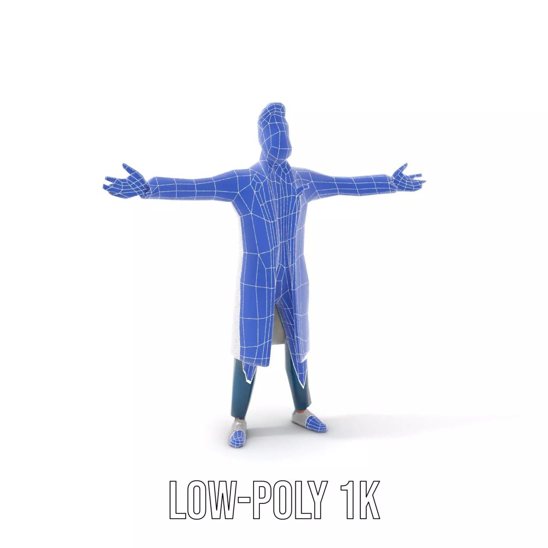 Doctor Character 3D Model – Professional Low-Poly Asset for Animation - View 26