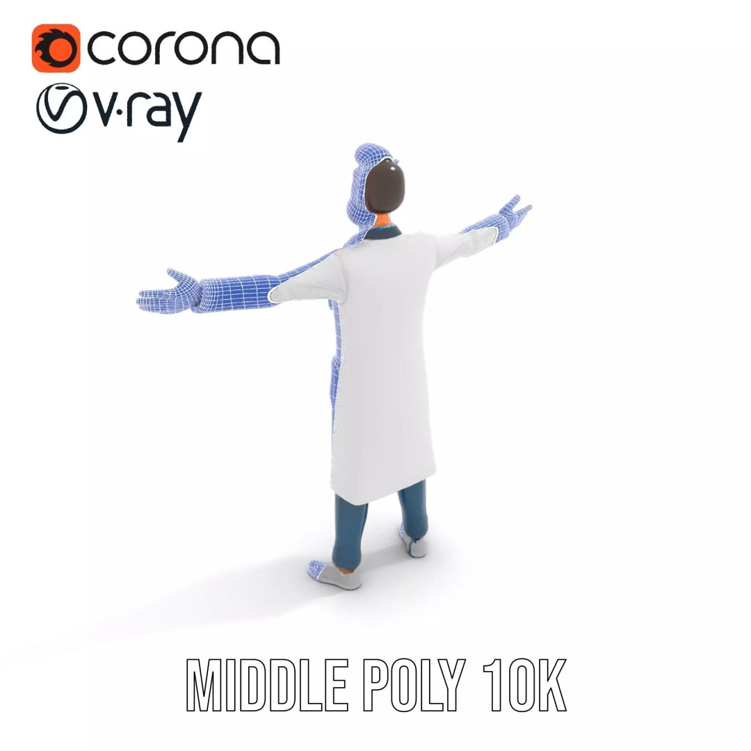 Doctor Character 3D Model – Professional Low-Poly Asset for Animation - View 27