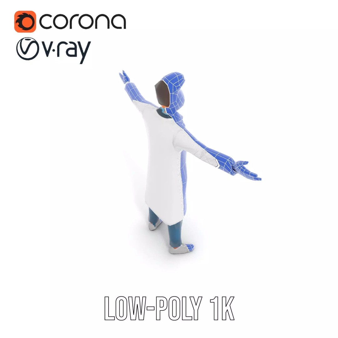 Doctor Character 3D Model – Professional Low-Poly Asset for Animation - View 28