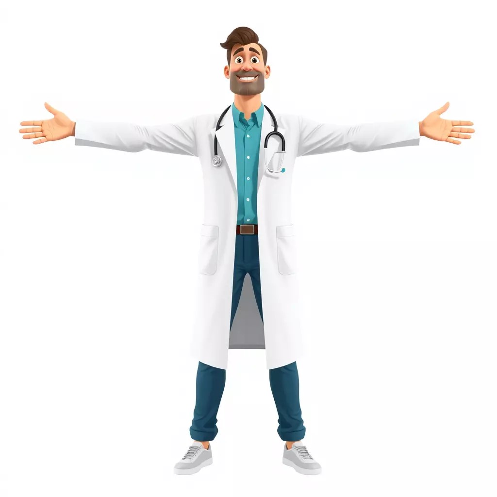 Doctor Character 3D Model – Professional Low-Poly Asset for Animation - View 3