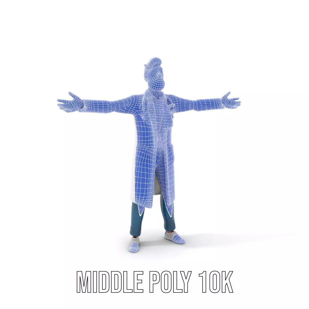 Doctor Character 3D Model – Professional Low-Poly Asset for Animation - View 6