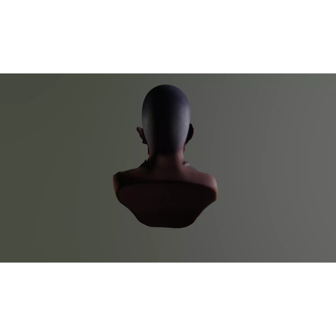 Zombie Head 3D Model – Horror Character Bust with PBR Textures, FBX - View 5