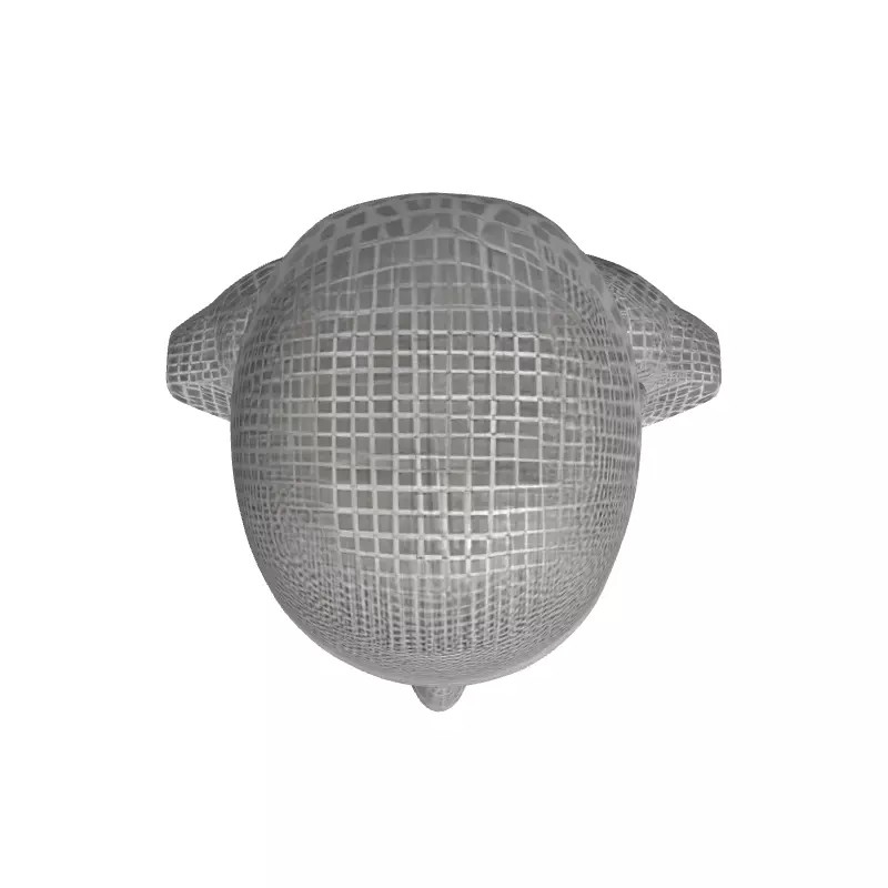Male Head Wireframe 3D Model – Low Poly Game Asset, FBX, PBR - View 10