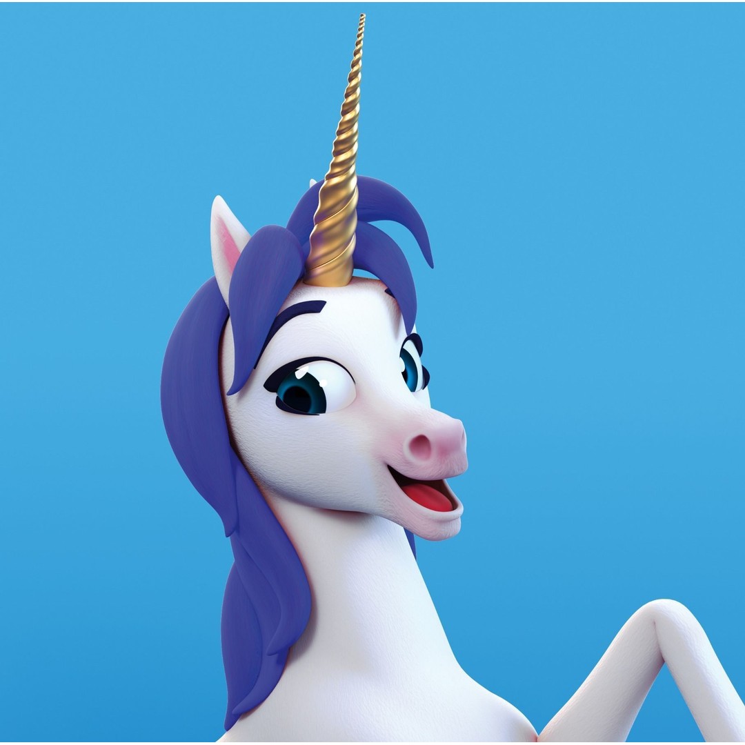 Unicorn 3D Model – Low Poly Character with Rigging and Textures - View 3