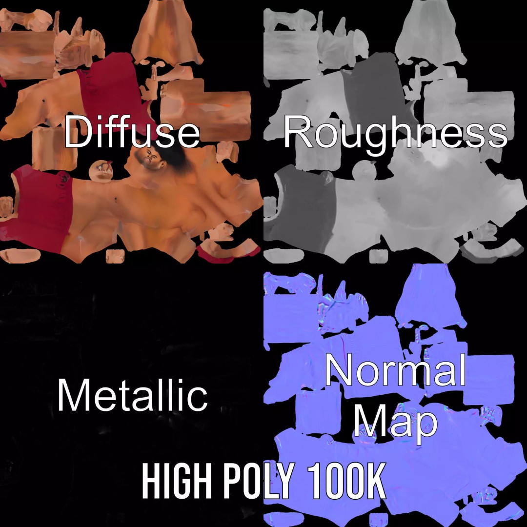 Muscular Human Figure 3D Model – Low Poly Rigged Character for Animation - View 4