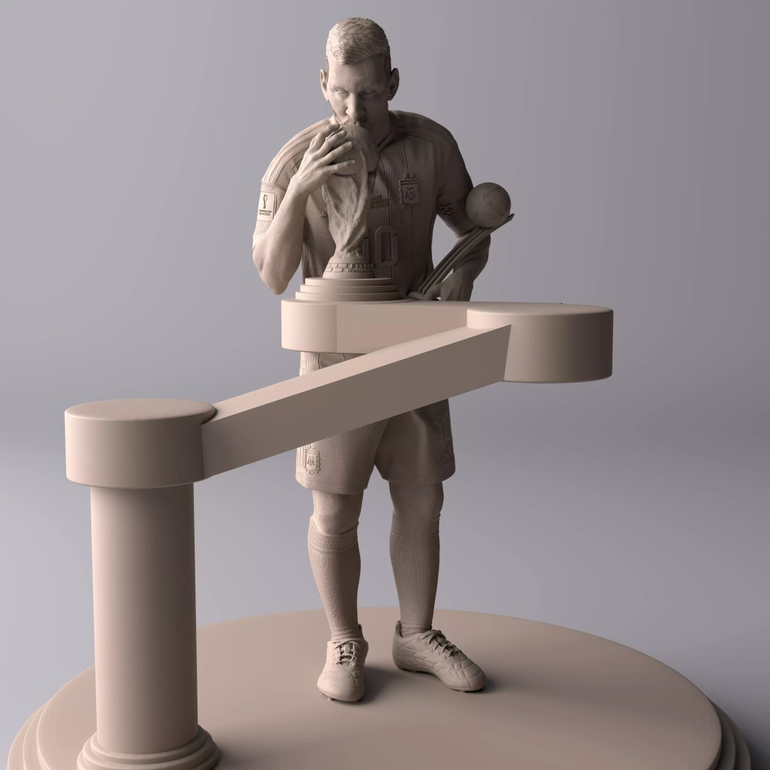 Lionel Messi 3D Model – Premium Statue Collectible, FBX & OBJ - View 3
