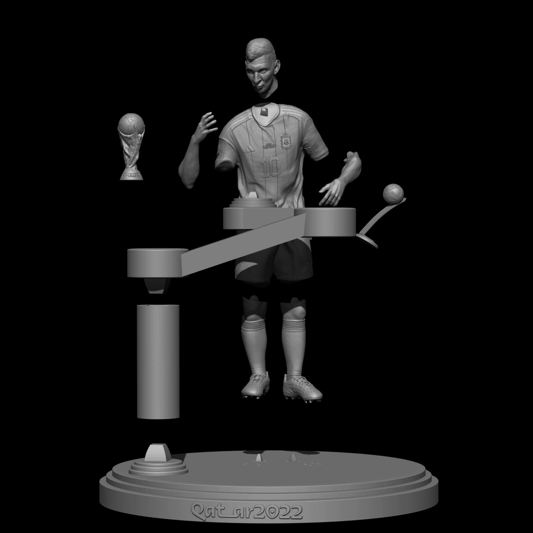 Lionel Messi 3D Model – Premium Statue Collectible, FBX & OBJ - View 5