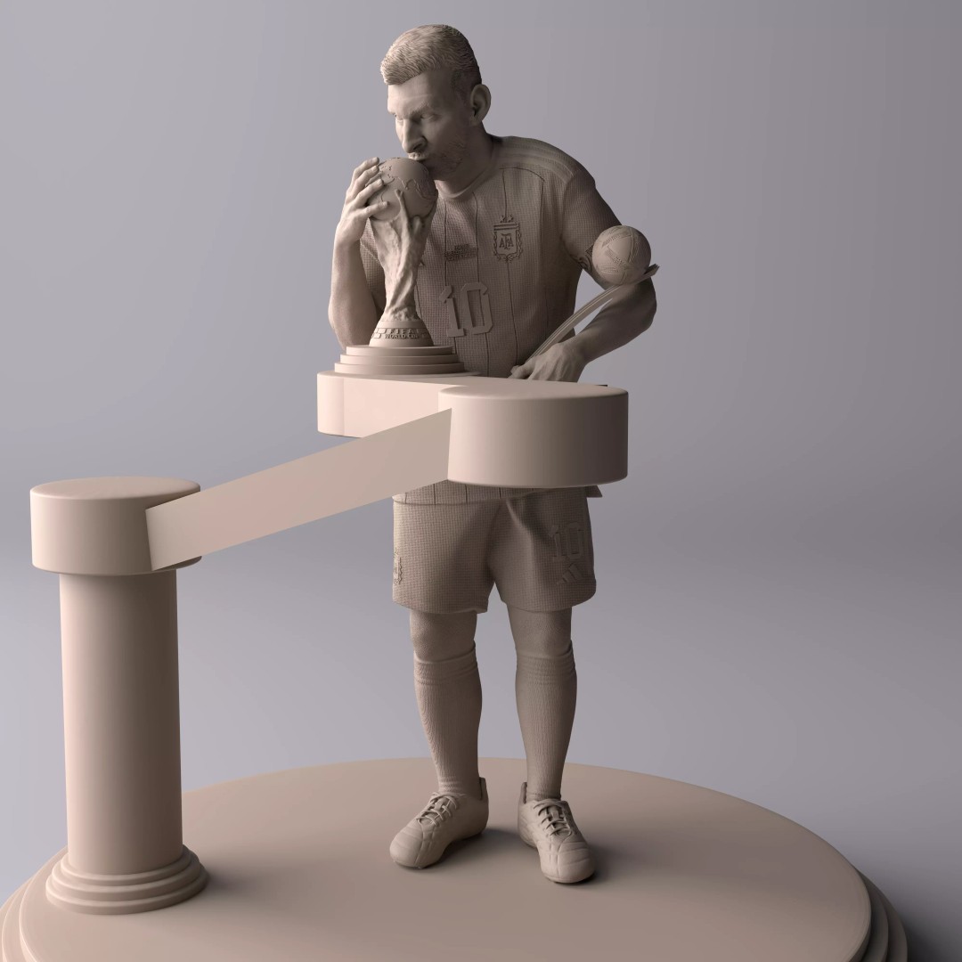 Lionel Messi 3D Model – Premium Statue Collectible, FBX & OBJ - View 6