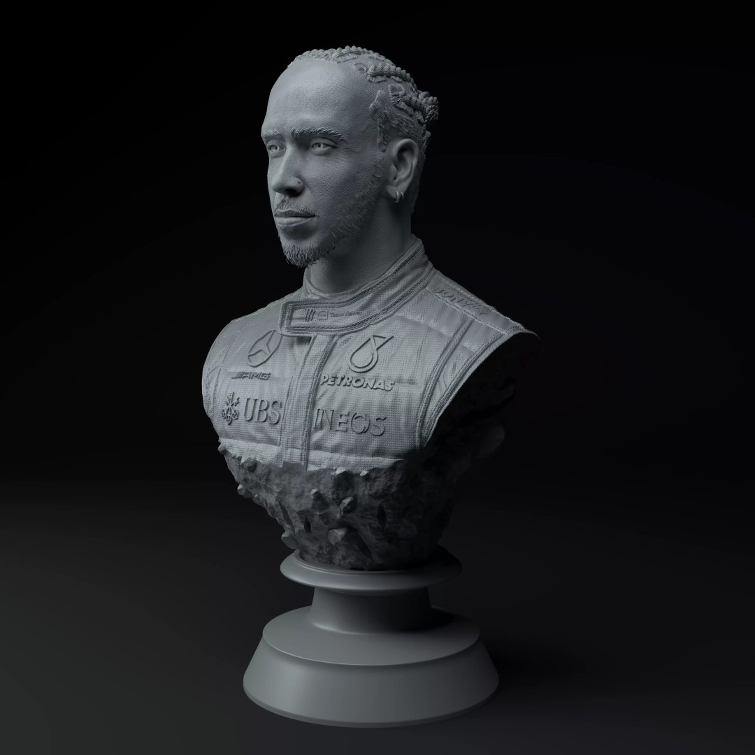 Lewis Hamilton F1 Diorama 3D Model – High Detail STL Collectible - View 4
