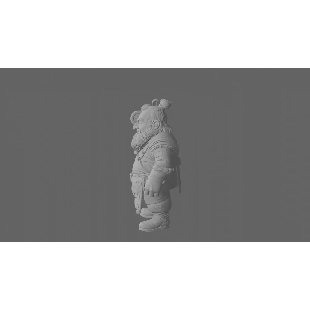 Jovial Dwarf Brewer 3D Model – Whimsical Fantasy Character, FBX
