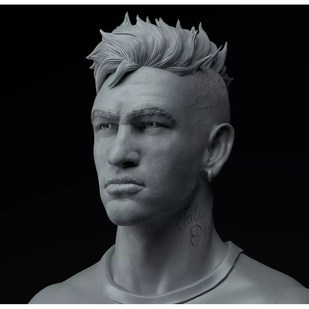 Neymar Jr Bust 3D Model – Premium STL Figurine for Collectors
