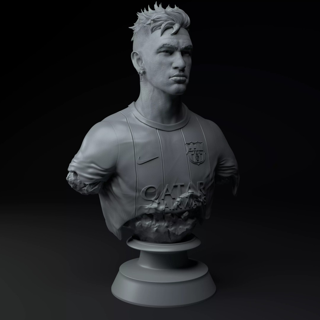 Neymar Jr Bust 3D Model – Premium STL Figurine for Collectors - View 10