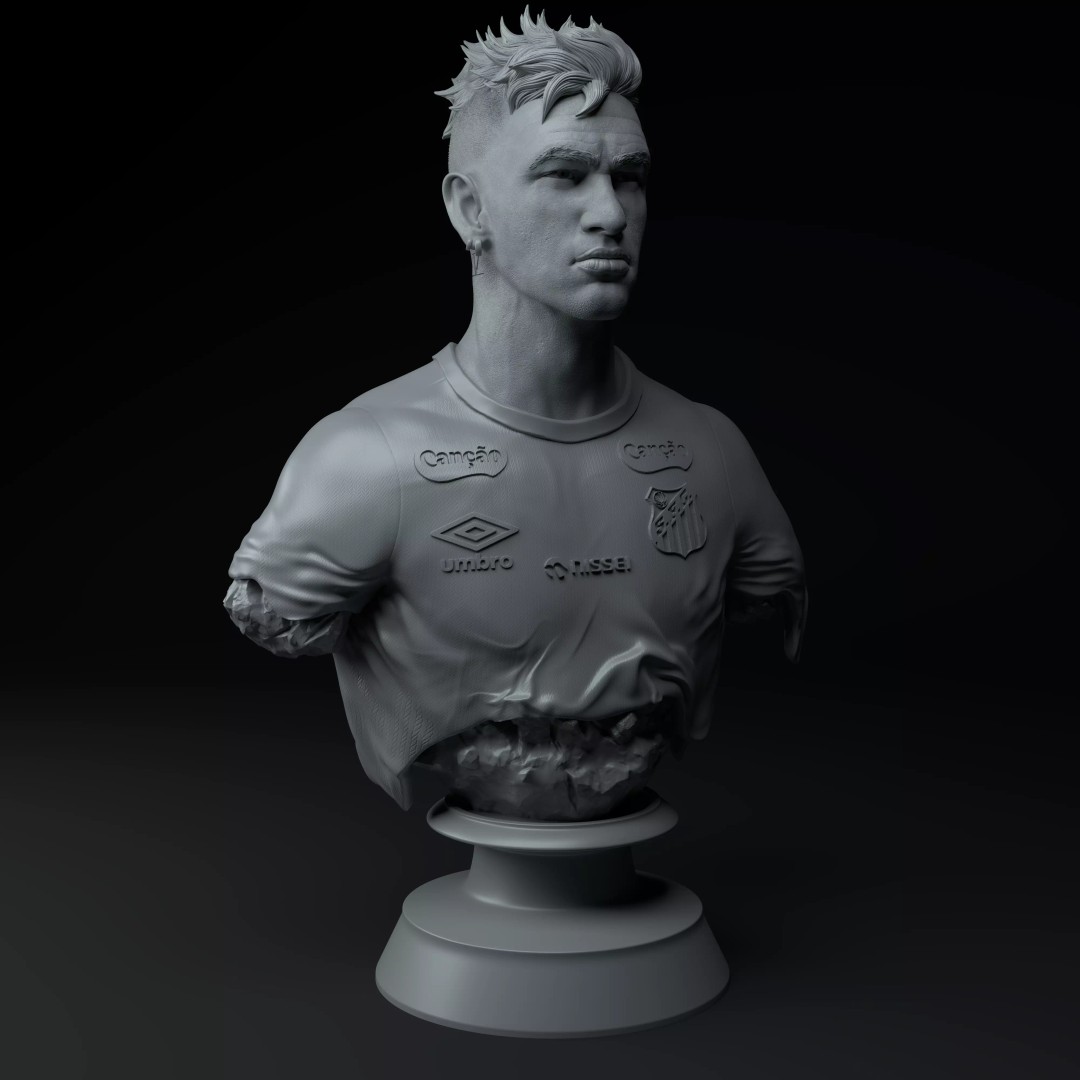Neymar Jr Bust 3D Model – Premium STL Figurine for Collectors - View 11