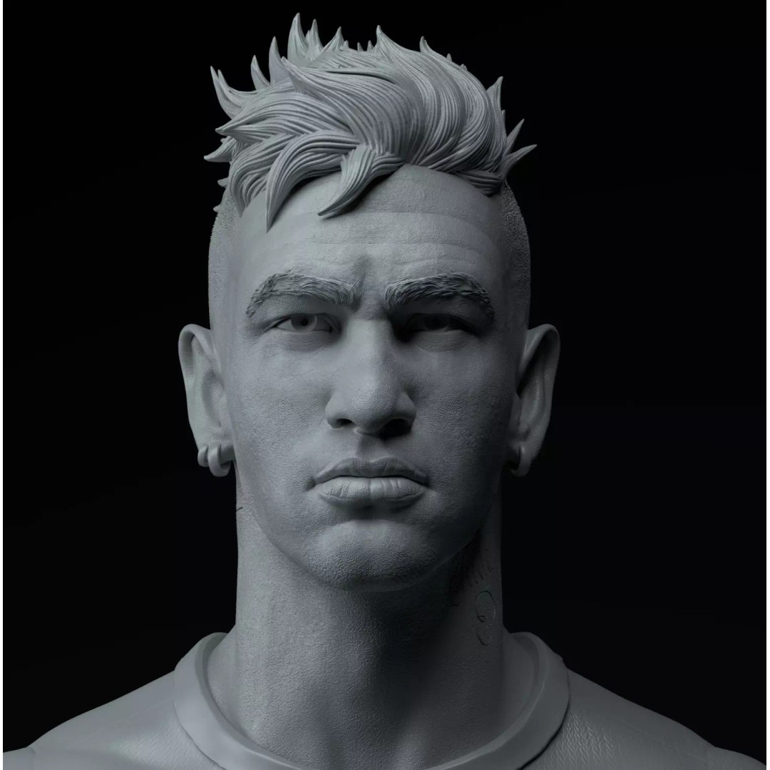 Neymar Jr Bust 3D Model – Premium STL Figurine for Collectors - View 12
