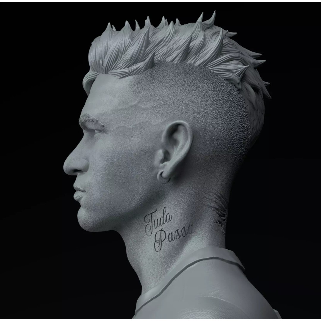 Neymar Jr Bust 3D Model – Premium STL Figurine for Collectors - View 13