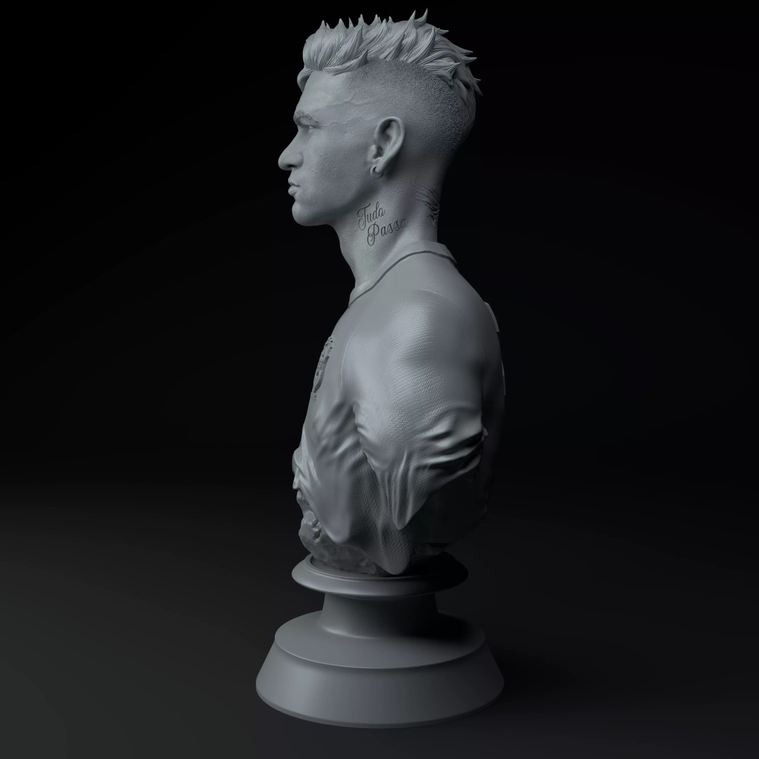 Neymar Jr Bust 3D Model – Premium STL Figurine for Collectors - View 4