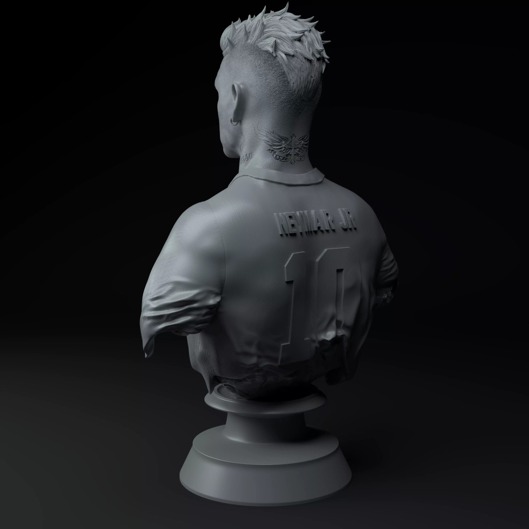 Neymar Jr Bust 3D Model – Premium STL Figurine for Collectors - View 5