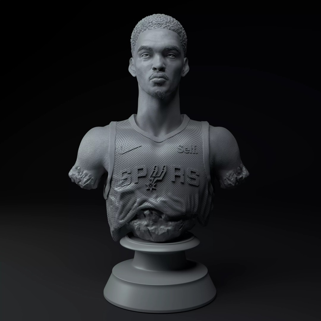 Victor Wembanyama 3D Model – Premium Bust for 3D Printing, STL - View 3