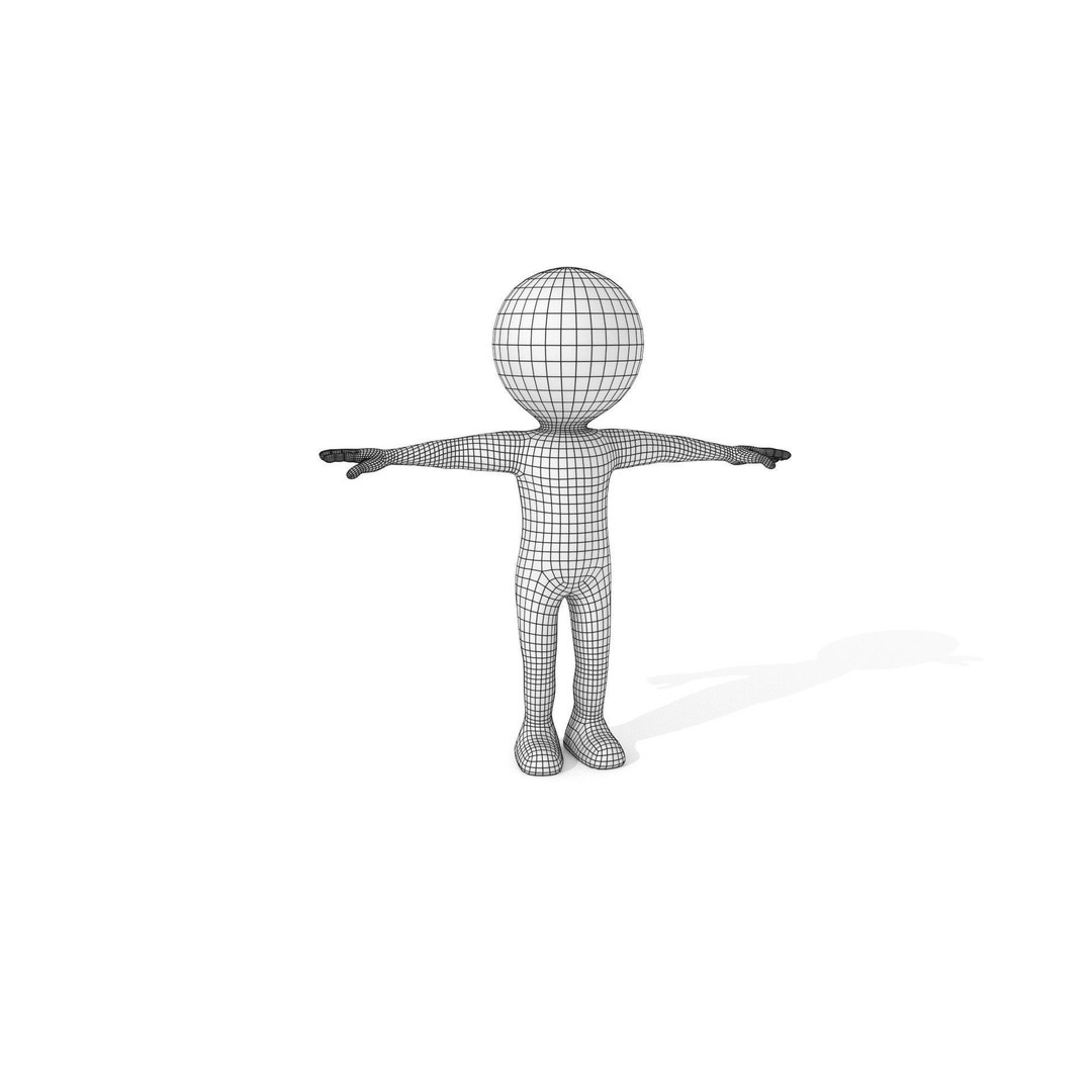 Stickman Character 3D Model – Fully Rigged Low-Poly Animation Asset, FBX