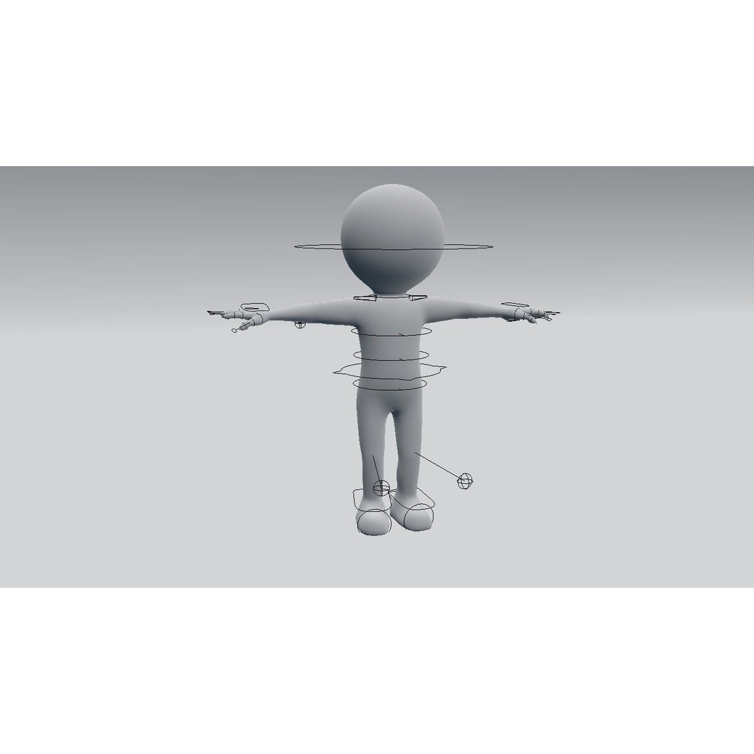 Stickman Character 3D Model – Fully Rigged Low-Poly Animation Asset, FBX - View 10