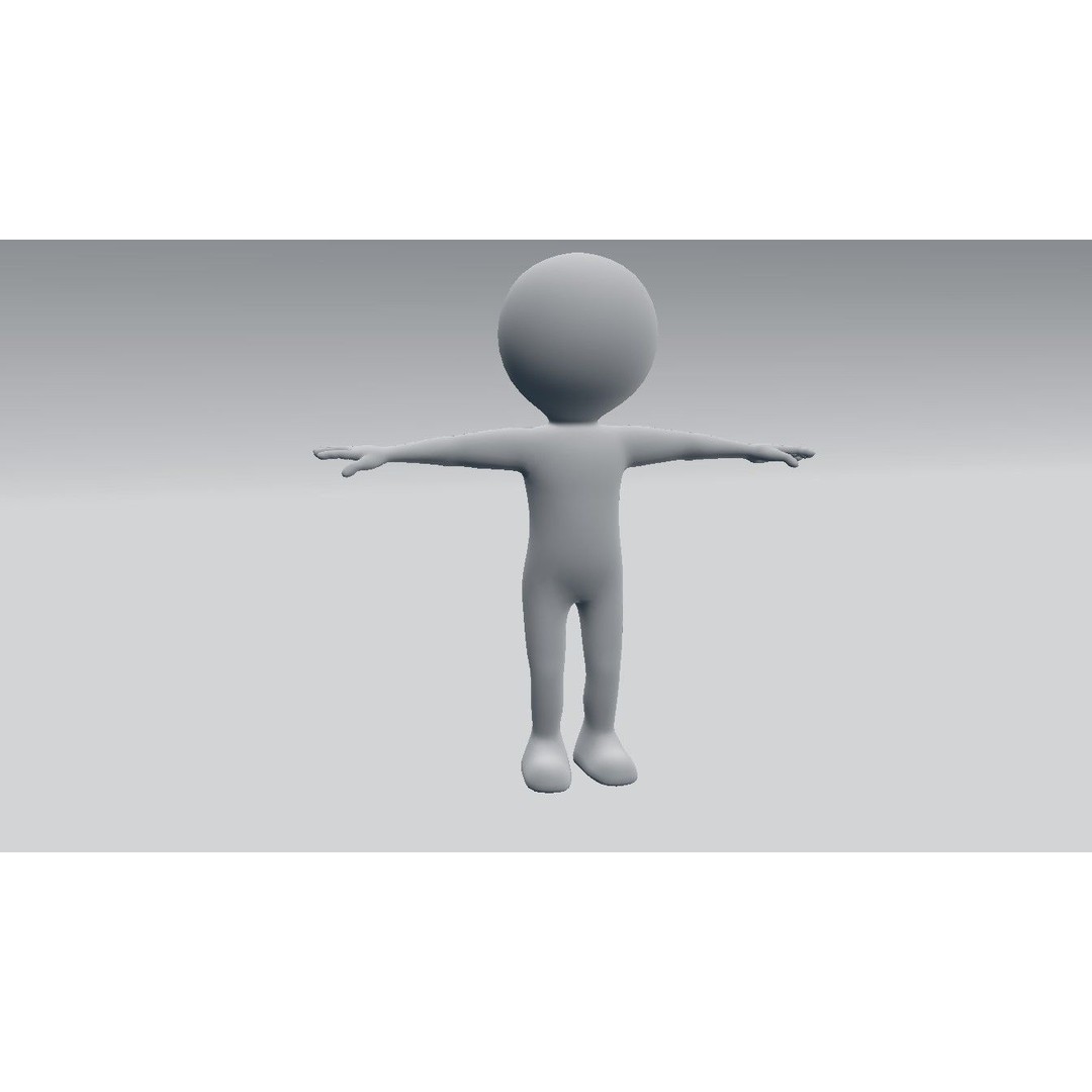 Stickman Character 3D Model – Fully Rigged Low-Poly Animation Asset, FBX - View 11