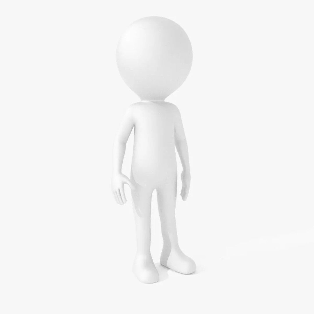 Stickman Character 3D Model – Fully Rigged Low-Poly Animation Asset, FBX - View 2