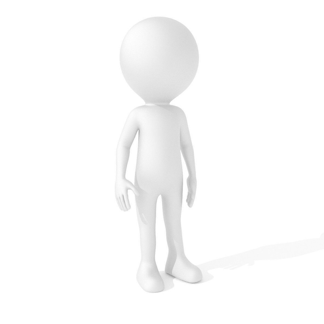 Stickman Character 3D Model – Fully Rigged Low-Poly Animation Asset, FBX - View 3